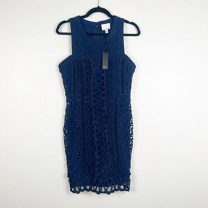 Greylin Womens Lace Overlay‎ Dress Blue Sz M NWT